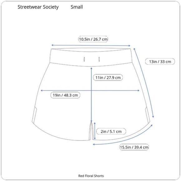 STREETWEAR Society Red Floral Ruffle Shorts Small - Picture 13 of 13